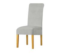 LANSHENG Housse de Chaise en Velours,Spandex de Bout Droit avec la Bande élastique, la Grande Dame de Velours dinant la Chaise pour Le Banquet de fête d'hôtel de Restaurant (Gris Clair,4 Pack(M))