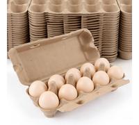 LANSKYLAN Boîte À Œufs 10 Places en Carton Recyclé Lot de 20 Boites À Œuf pour Transport Et Stockage Idéal pour Œufs, Plantation Et Artisanat Idéales pour Les fêtes