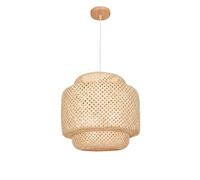 LANTANB Lampe suspendue de style japonais moderne avec abat-jour en bambou tissé, lustre artisanal en bambou pour maisons d'hôtes, idéal pour les salons de thé zen