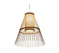 LANTANB Lampe suspendue simple de style japonais pour maison d'hôtes, abat-jour en bambou, luminaire suspendu pour salon de thé, lustre créatif zen, idéal pour un salon ou une chambre à coucher