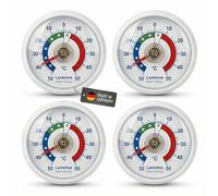 Lantelme Set de 4 Thermomètres pour Réfrigérateur et Congélateur - Auto-adhésifs, Blanc, -50 à +50 °C, Fabrication Allemande