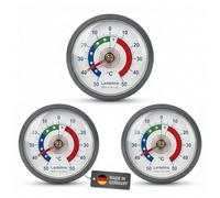 Lantelme Thermomètre de réfrigérateur bimétallique | Taille Ø 52mm x 12mm, autocollant | Plage de température -50°C à 50°C | congélateur, glacière, refroidissement, réfrigérateur | Gri