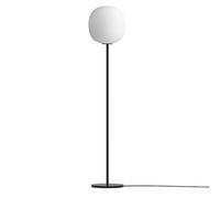 Lantern Lampadaire avec Pied Noir et Verre Opale