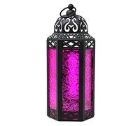 Lanterne à Bougie Marocaine, bougeoir décoratif pour Table ou à Suspendre, décorations du Ramadan, décoration intérieure, Patio ou Porche extérieur, Mariages, M, Rose