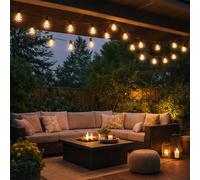 Guirlande lumineuse LED Lampe d'extérieur Lampe de jardin Lanterne Cage Décoration noire, plastique, LED blanc chaud, L 230 cm, lot de 2