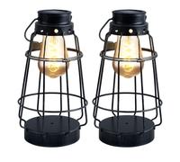 Lanterne argent Lampes solaires pour l'extérieur Lanterne résistante aux intempéries, batterie, Maritim métal vieil argent, 1x LED 0,06W 3000K, DxH 16x27 cm, 2er Set