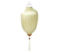 Lanterne asiatique, Lanterne chinoise ovale en soie avec pompon, lanterne japonaise suspendue forme de Melon for la maison, décoration jardin plein air, fête(Beige,20 Inch)
