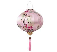 Lanterne asiatique, Lanterne ronde en soie à motif de fleur pivoine, lanterne suspendue traditionnelle, décoration du nouvel an chinois et Festival printemps(Pink,22inch)
