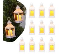 Lanterne Bougie Électrique-VEVOR-Lot de 12-Lanterne Décorative Extérieur LED Vintage sans Flamme à Suspendre-Blanc
