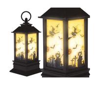 LANTERNE BOUGIE LED CIMETIÈRE HANTÉ 18X9CM NOIR
