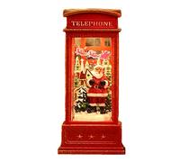 Lanterne Boule à Neige, veilleuse de Cabine téléphonique, Boule à Neige Lumineuse de Noël, boîte éclairée, Lanterne Boule à Neige pour décoration de Bar KTV (Père Noël)