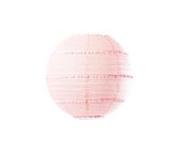Lanterne (boule japonaise en papier) - Pompons roses - 35 cm - 5 rangs de pompons - Rose