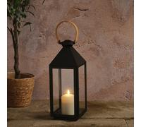 Lanterne Brixham Moyenne à Anse Effet Cuir avec Bougie LED TruGlow®