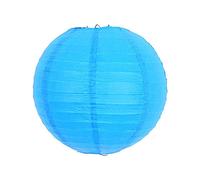 Lanterne chinoise ronde multicolore en papier pour fête de mariage, décoration d'intérieur, boule de lampe en papier (bleu, 30 cm)