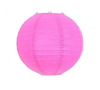 Lanterne chinoise ronde multicolore en papier pour fête de mariage, décoration d'intérieur, boule de lampe en papier (rose rouge, 20 cm)