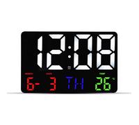 Lanterne coquille noire Horloge Numérique Murale Grande avec Horloge Digitale Led à Luminosité Réglable