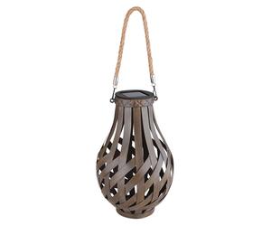 Lanterne de décoration de jardin Lanterne solaire avec maille de bambou à suspendre ou à poser, LED blanc chaud, DxH 27x17,5 cm, terrasse de jardin