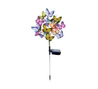 Lanterne de jardin décorative solaire en forme de papillon | Papillons solaires pour jardin, terrasse, pelouse, cimetière, tombe, cour, porche, cour extérieure