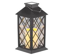 Lanterne de jardin solaire avec bougie décorative à LED effet flamme, capteur d