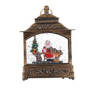 Lanterne de Noël Lampe Ornement de Décoration Lumineuse Table Fonction LED Effet Flocons Matériau PVC Résine Adaptée pour Enfants Famille, Le Père Noël