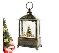 Lanterne de Noël,Père Noël Bonhomme De Neige,Lanterne de Boule à Neige Électrique - pour Fête Bureau Table Étagère Manteau Cheminée Bureau