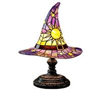 Lanterne de sorcellerie en vitrail - Lueur de bureau filaire de 4,92 pouces, balise à thème céleste, créateur d'ambiance esthétique mystérieuse | Ornement de table d'accent de vacances de table de
