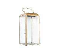 Lanterne décorative en verre avec contour en métal doré (H30cm) - -