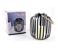 Lanterne décorative Noire avec Bougie à Piles, Noir