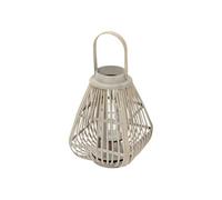 Lanterne en Bambou 42,5 cm, Photophore Naturel avec Poignée et Insert en
