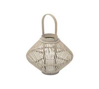 Lanterne en Bambou 44 cm, Photophore Naturel avec Poignée et Insert en Verre,