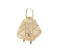 Lanterne en Bambou 45.5 cm, Photophore Naturel avec Poignée et Insert en
