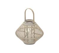 Lanterne en Bambou 47 cm, Photophore Naturel avec Poignée et Insert en Verre,