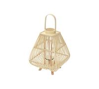 ECD Germany Lanterne en Bambou 55.5 cm, Photophore Naturel avec Poignée et Insert en Natur