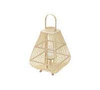ECD Germany Lanterne en Bambou 63.5 cm, Photophore Naturel avec Poignée et Insert en Natur