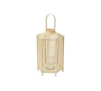 ECD Germany Lanterne en Bambou 75 cm, Photophore Naturel avec Poignée et Insert en Verre, Natur