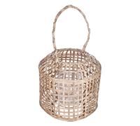 Lanterne en bambou ethnique Nomade - H. 28 cm - Beige
