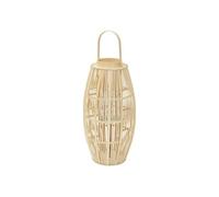 Lanterne en Bambou H 75 cm, Photophore Naturel avec Poignée et Insert en