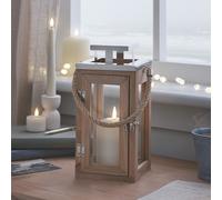 Lanterne en Bois Salcombe de 28 cm avec Bougie TruGlow®