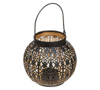 Lanterne en métal ajouré Lexis - H. 14 cm - Noir