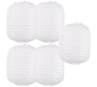 Lanterne en Papier Pliante Japonaise Blanche 5pcs 15x17cm