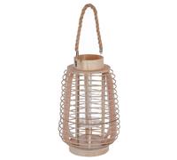 Lanterne en rotin ethnique Azia - H. 33 cm - Beige