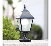 Lanterne étanche | Lampe d'extérieur en verre et aluminium, laiton noir en option, sans éblouissement(Black,H:16.1inch(41cm))