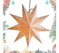 Lanterne étoile en papier - Abat-jour creux décoratif à neuf points | Couverture en papier lumineux | Pour chambre d'enfant, camping, Noël, extérieur, chambre, plafond, intérieur