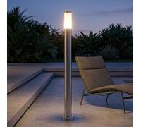 Lanterne Extérieure Sur Pied IP44 En Acier Inox Opale LED 110 cm Argent
