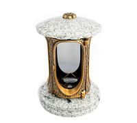 Lanterne funéraire Afterglow Elégant Granit Hauteur 23 cm Ø 15 cm 23 cm Visière blanche.