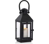 Lanterne funéraire, cimetière, lanterne à bougies résistante aux intempéries : lanterne métallique noire, lanterne de jardin pour bougies, urne, tombe, 22 cm, grande lampe funéraire, lampe à colonne,
