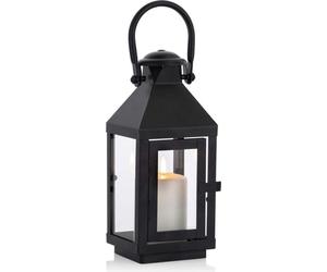 Lanterne funéraire, cimetière, lanterne à bougies résistante aux intempéries : lanterne métallique noire, lanterne de jardin pour bougies, urne, tombe, 22 cm, grande lampe funéraire, lampe à colonne, 