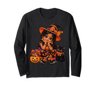 Lanterne Halloween Little Witch Black Cat Jack O Manche Longue