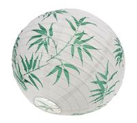 Lanterne Japonaise Suspendue 40cm en Papier, Blanche | Motif Bambou Vert, pour Bars et Restaurant, Légère et Facile à Transporter, Ambiance Festive