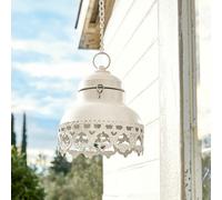Lanterne LED Cornell blanc vieilli H/Ø env. 22/18.5 cm